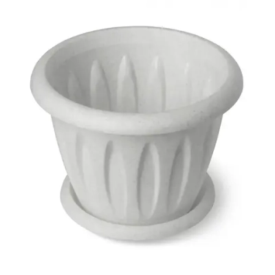 Горшок для растений Фелиция мрамор 0,4л Д105 с поддонником С101М (комплект 57 шт)