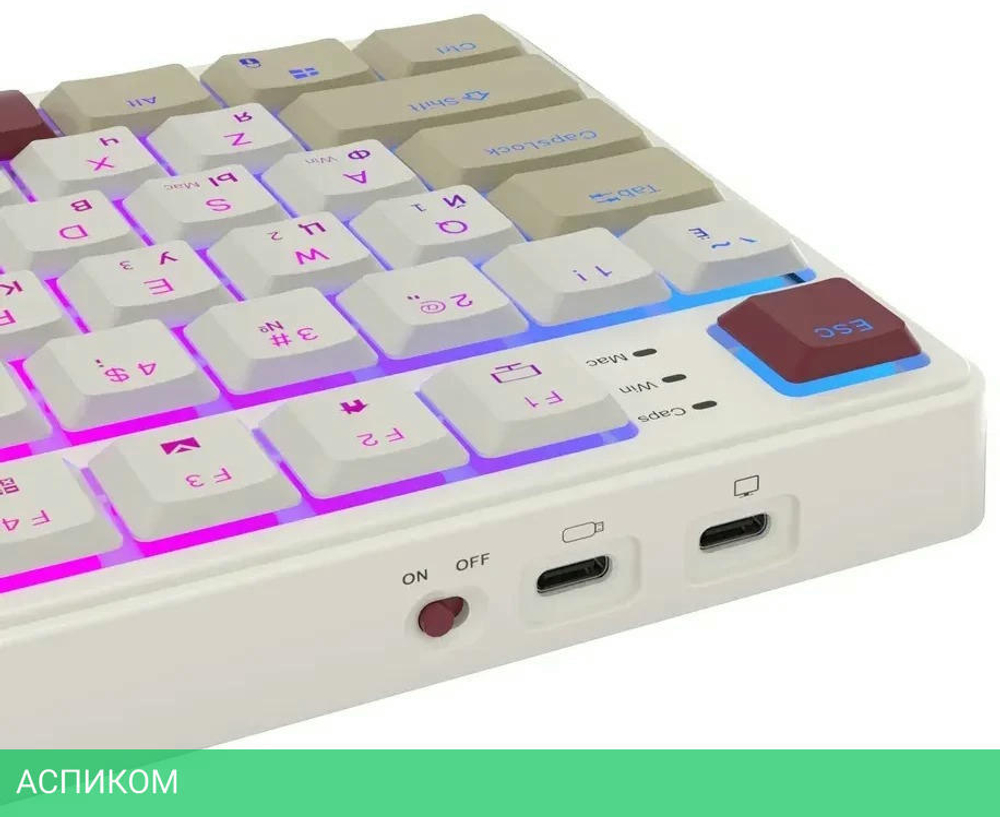Клавиатура Royal Kludge RK N80 Red switch/Rosy Clouds
