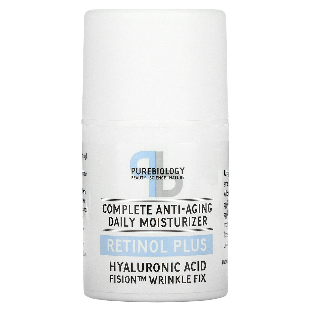 Pure Biology, Комплексное омолаживающее ежедневное увлажняющее средство, Retinol Plus, 1,7 жидк. Унции
