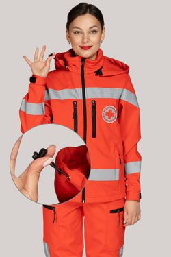 Куртка демисезонная женская Скорая помощь MedicLine SOFTSHELL красная