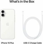 Смартфон Apple iPhone 16 Plus, OLED-экран, 6.7", 128ГБ, белый, nanoSIM+eSIM