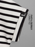 Черно-белый костюм для девочки на лето в полоску