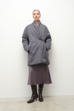 Куртка с шалевым воротником укороченная