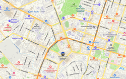 План - схема города Шымкент на стену 2026 год 150 см х 220 см