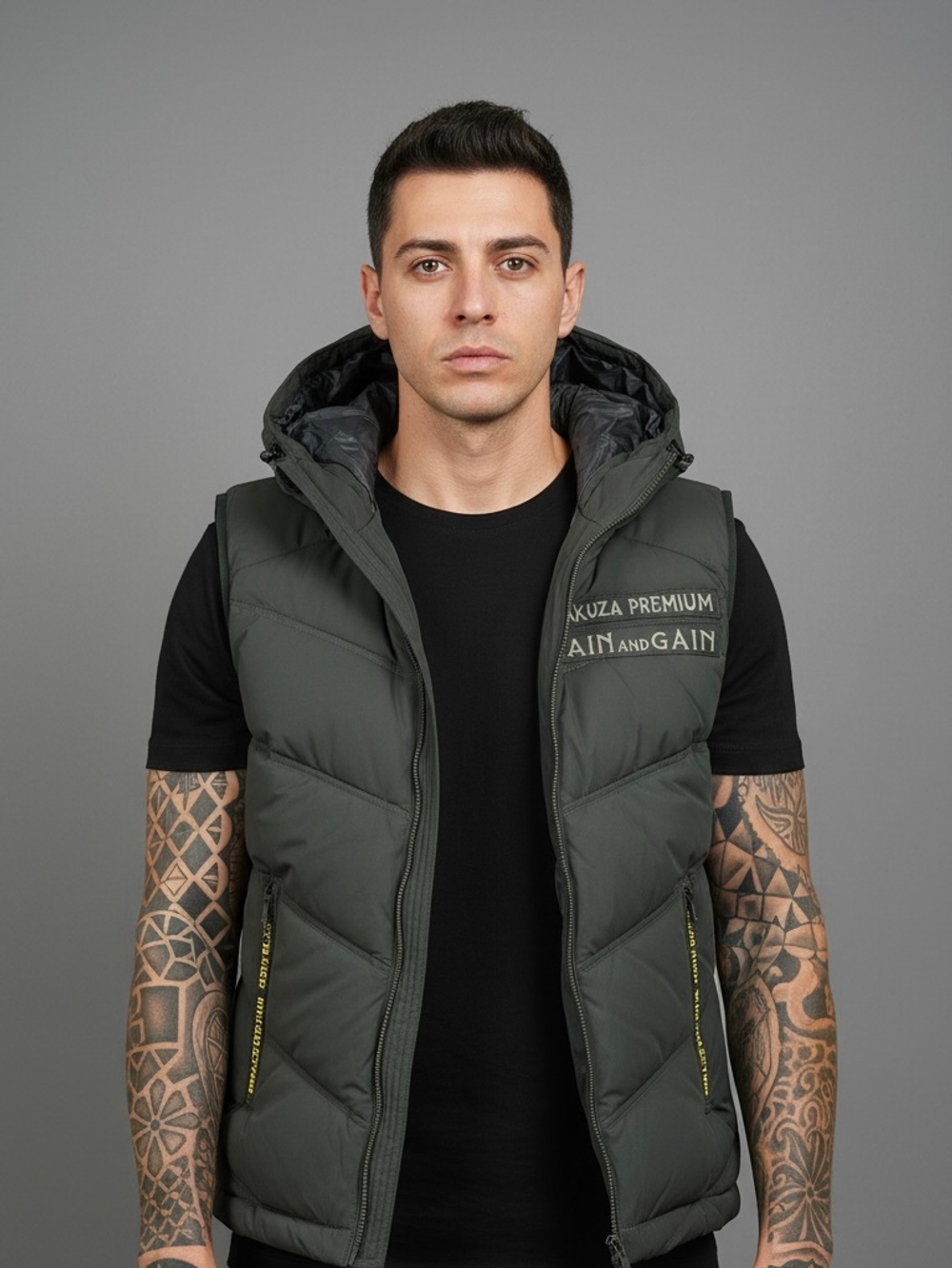 Безрукавка темно-оливковая Yakuza Premium 3966