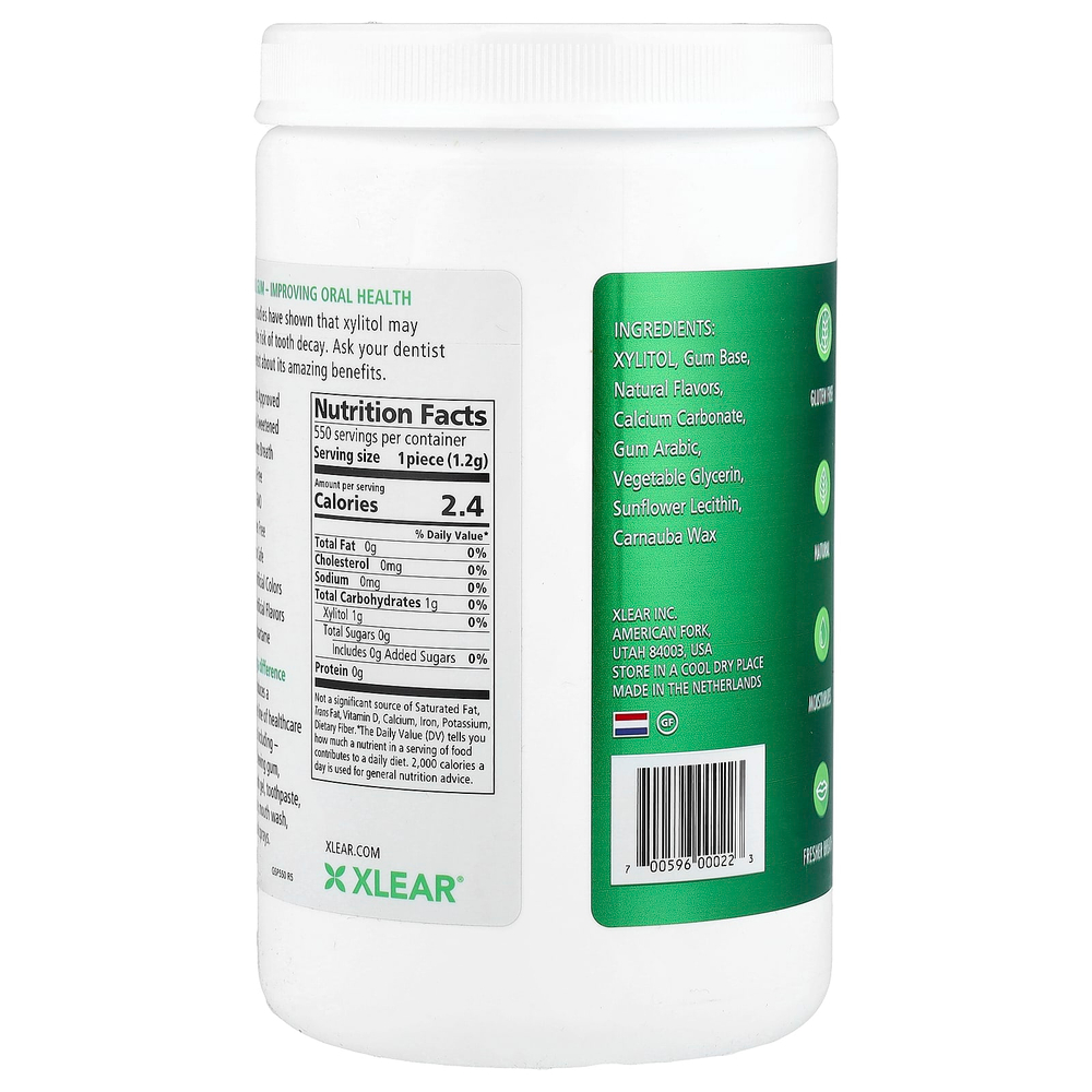 Xlear, Spry®, жевательная резинка, натуральная мята, без сахара, 550 шт.