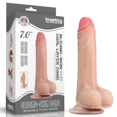 Фаллоимитатор 7'' Sliding Skin Dual Layer Dong