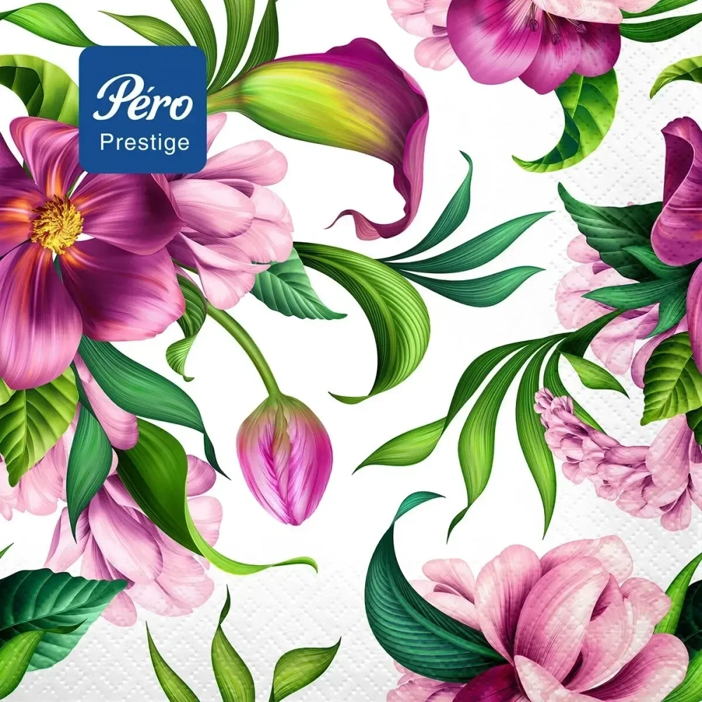 Салфетки бумажные 33*33 Pero Prestige Пурпур, 3сл 20л