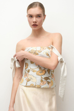 Корсет из жаккарда с лентами