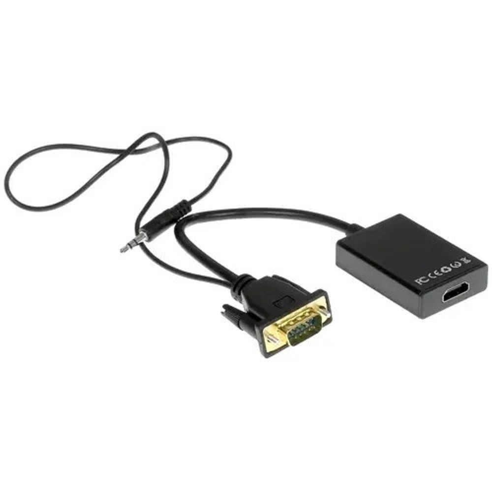 Кабель Cablexpert A-VGA-HDMI-01 Адаптер VGA (M) + аудио-&gt; HDMI (F), 0.15 м, питание от USB
