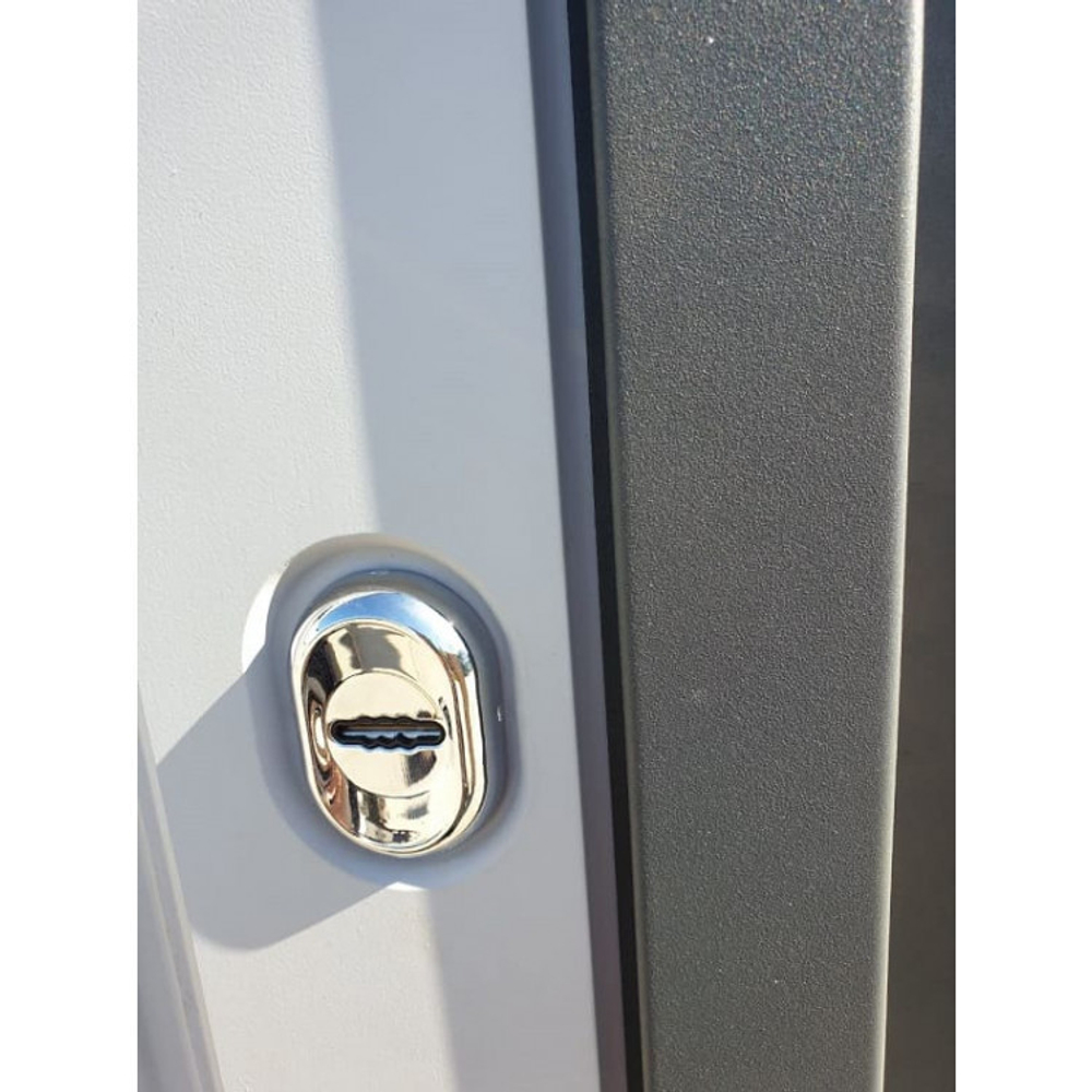 Входная дверь с шумоизоляцией STR MX-29 Ясень графит / Н 10 Софт белый (белый матовый, без текстуры)
