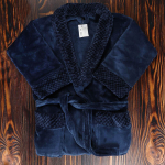 Халат унисекс, махр, 100%пэ, деним, универсальный, T2021-3