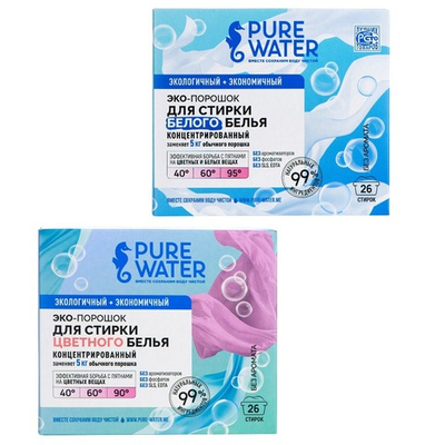 Набор 2 стиральных порошка Pure Water по 800 г