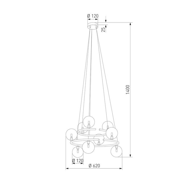 Подвесная люстра TK Lighting 6845 Anabelle