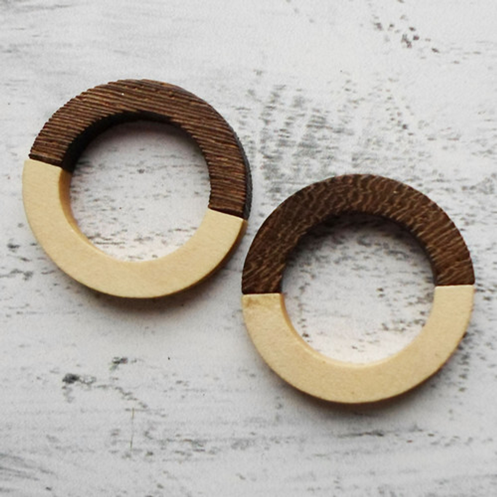 Подвеска, дерево, размер 34 мм, цена за 1 шт