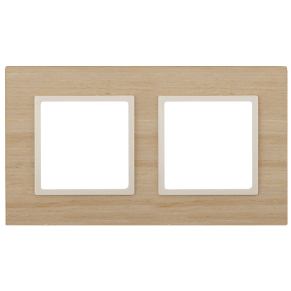 14-5302-11 ЭРА Рамка на 2 поста, дерево, Эра Elegance, клён+сл.кость | Эра Elegance