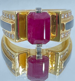 Перстень Эстерелла золото 750, рубин, бриллиант