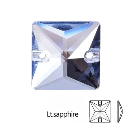 Стразы пришивные, Square, Light Sapphire, 211, 16mm, (72 ea/pkg), 5A+, (F2)