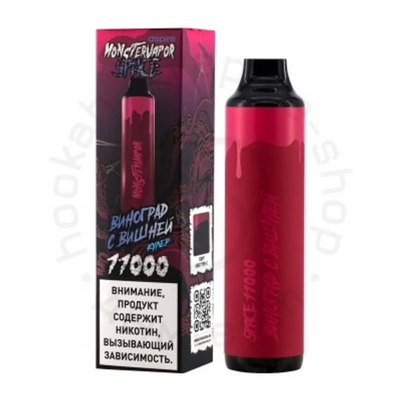 Одноразовая ЭС MONSTERVAPOR SPACE 11000 с ароматом Винограда с вишней, кулер, 20мг/см3, 11 мл. (М)