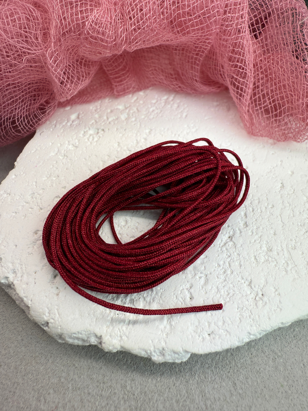 Шнур для плетения браслетов 0,8 мм, Бордовый (5 м)