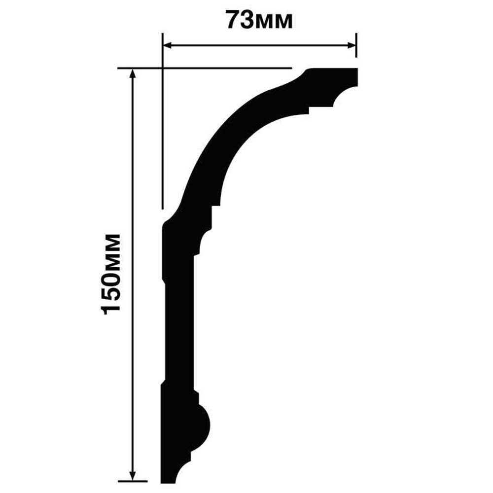 HiWood.  Карниз A150V2 (150х73х2000мм). Дюрополимер