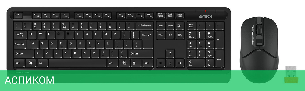 Набор периферии A4Tech Fstyler FG1012 черный/серый