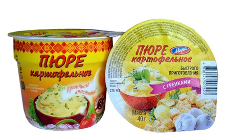 Картофельное пюре "Мира" 40г. с гренками Машпищепрод