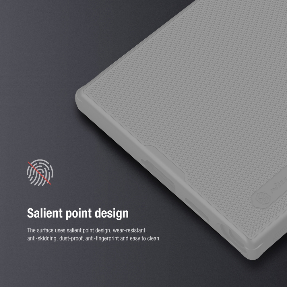 Усиленный двухкомпонентный чехол серого цвета (Titanium Gray) от Nillkin для Samsung Galaxy S24 Ultra, серия Super Frosted Shield Pro
