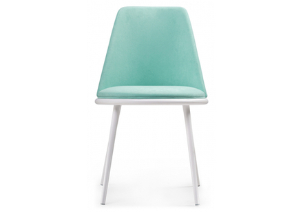 Стул на металлокаркасе Woodville Алдис катания лагун, белый матовый, ножки белые