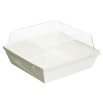 Контейнер бумажный Ant Box White с крышкой 450 мл 10-10 (100x100x68) 1/600