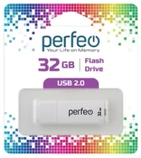 Флешка 32-GB PERFEO C04 белый