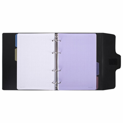 Тетрадь на кольцах А5 175х220мм, 120л, пластик, на липучке с разделителями, BRAUBERG, Черный,404637