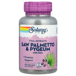 Solaray, Vital Extracts, сереноа и пигеум с цинком, 120 растительных капсул