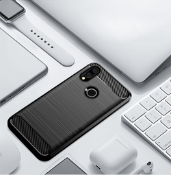 Чехол для Xiaomi Redmi 7 (Redmi Y3) цвет Black (черный), серия Carbon от Caseport