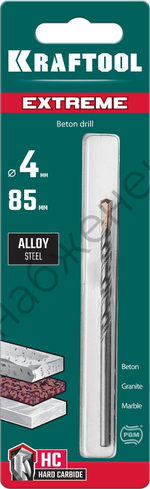 KRAFTOOL EXTREME 4 х 85 сверло по бетону, цилиндр. хвостовик