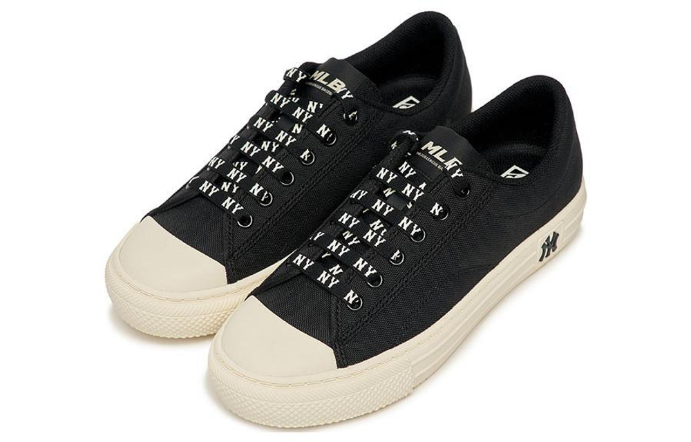 MLB Playball non-slip wear-resistant low-top canvas shoes for men and women with the same black rice