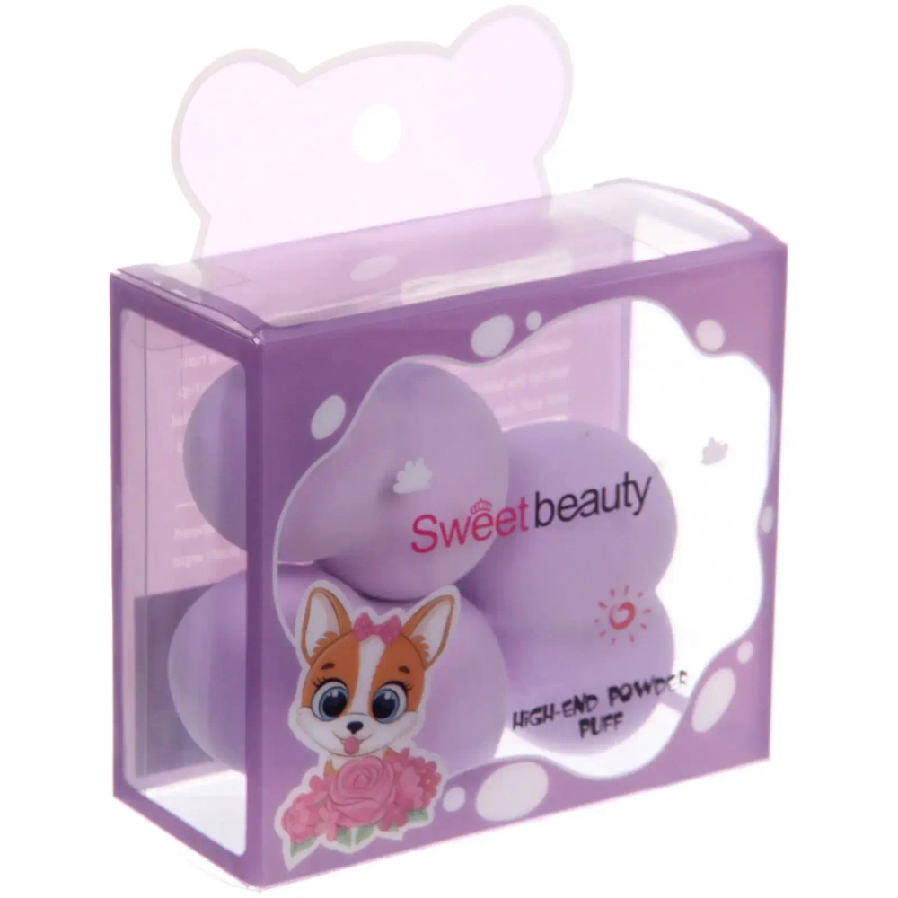 Спонжи для макияжа 3шт «FRIDA», цвет фиолетовый, 9,5*8,5см