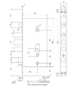 Замок Апекс врезной Т-0523-C-AB-L