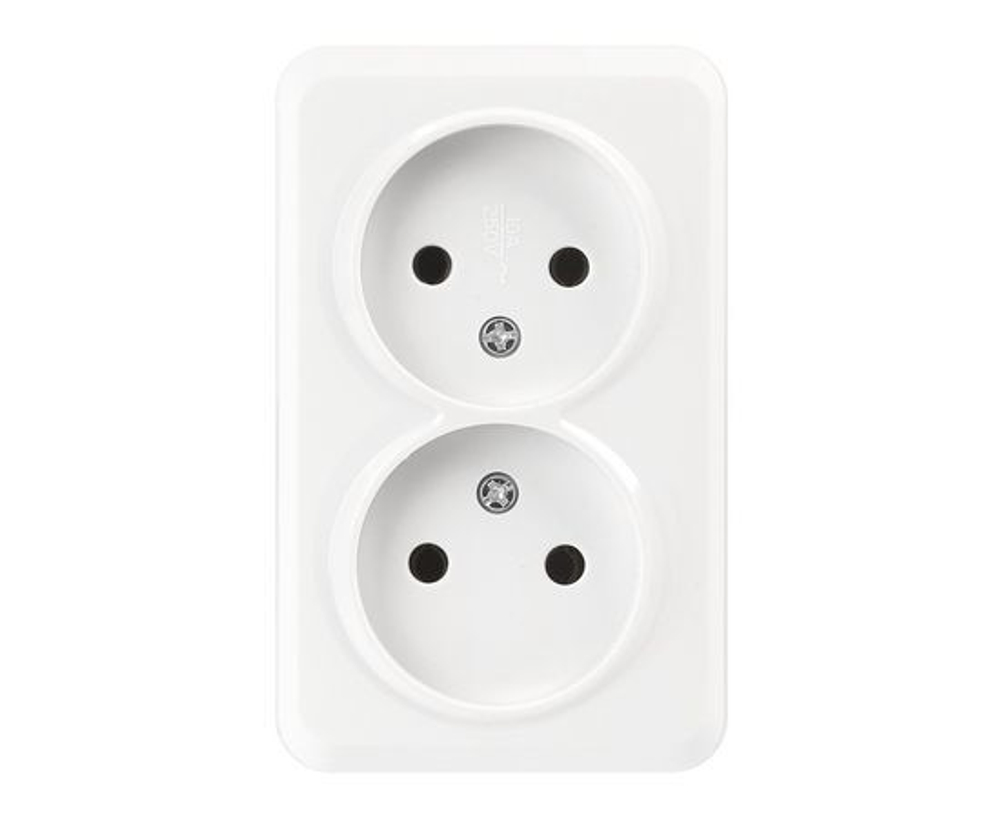 Розетка Smartbuy Юпитер накладная, 2-местная, белая, 10A SBE-03w-10-S2-N-c