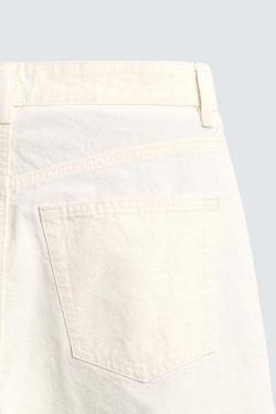 ZARA ДЖИНСЫ СВОБОДНОГО КРОЯ, ЖЕЛТОВАТО-БЕЛЫЙ