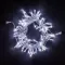Светодиодная гирлянда с колпачком 100 холодных белых LED ламп 10 м., мерцание, 24В., прозрачный провод ПВХ, IP65, LTC (PST100BLWCAP-10-1W)