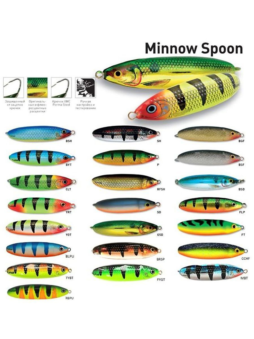 Блесна миноу незацепляйка Minnow Spoon 05, 5см, 5гр.