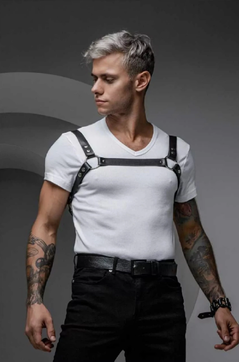 Портупея мужская Ra кожа черная S/M