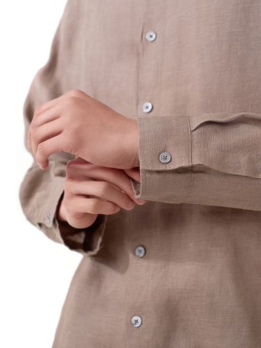 Коричневая льняная рубашка Senseera