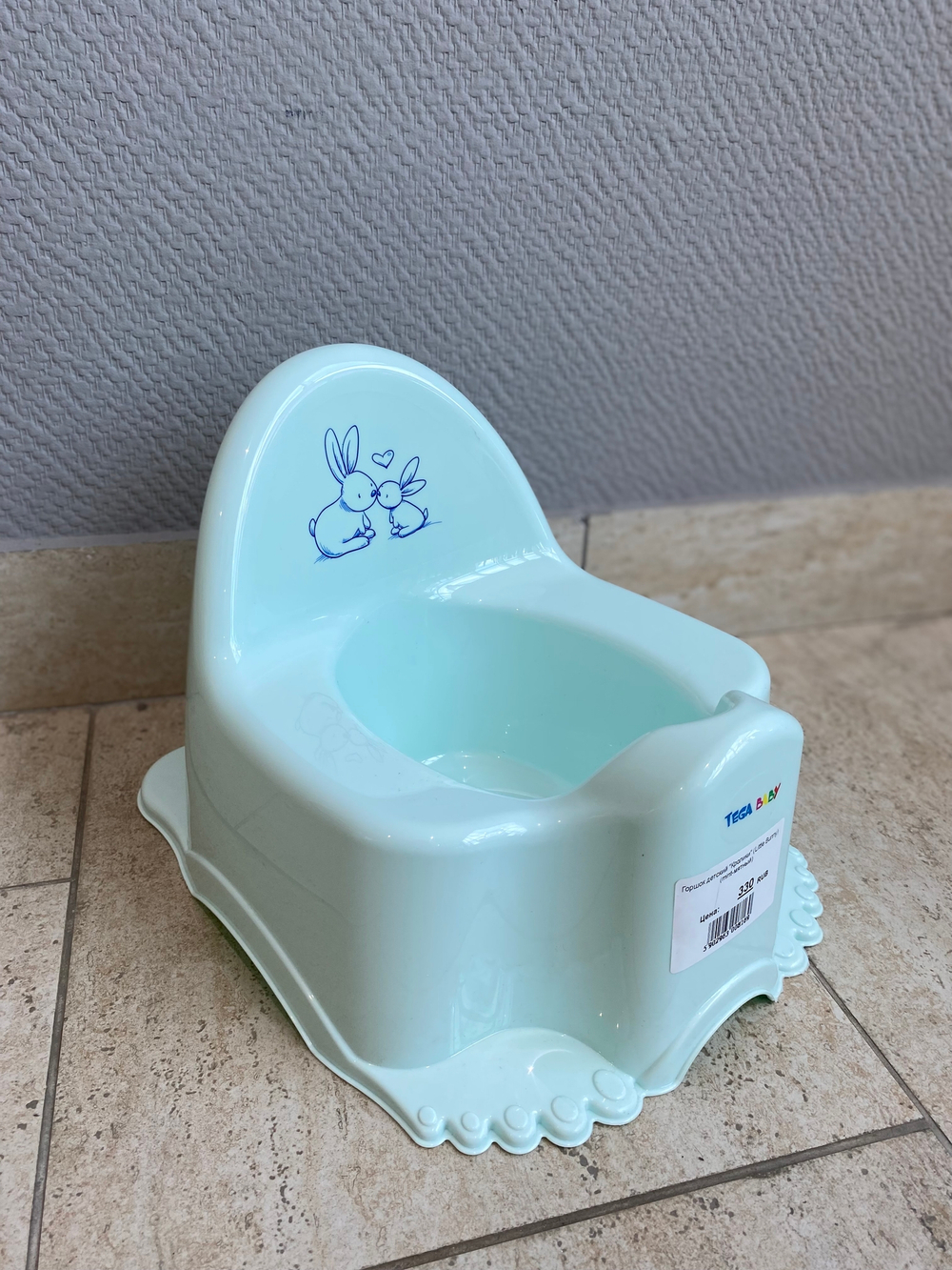 Горшок детский "Кролики" (Little Bunny)  (mint-мятный)