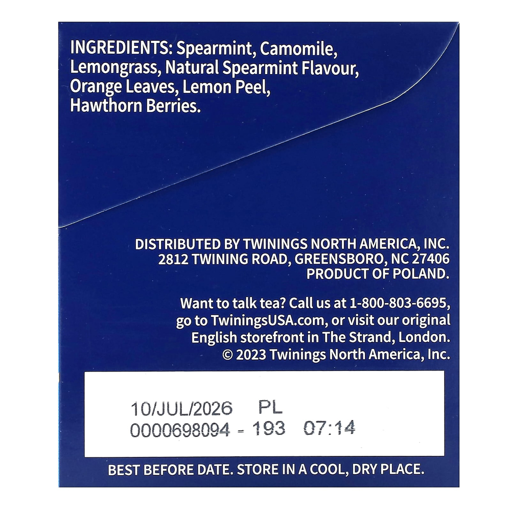 Twinings, Ароматизированный травяной чай, Nightly Calm, без кофеина, 20 чайных пакетиков, 29 г (1,02 унции)