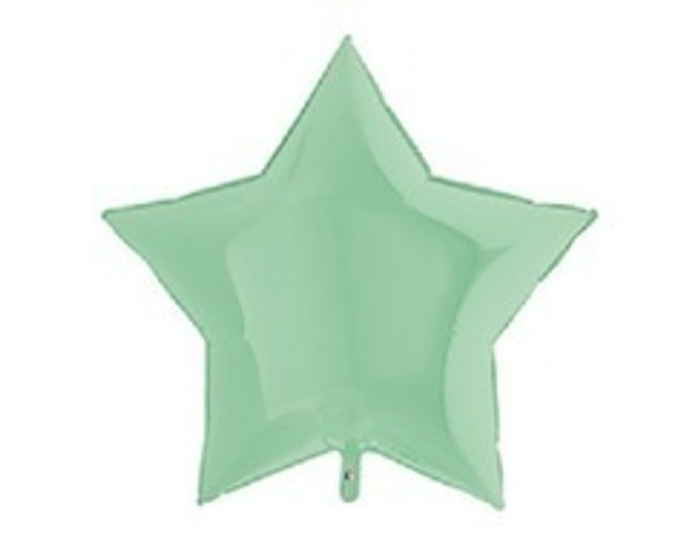 Г Шар звезда 36" / 91 см Пастель Matte Green (зеленый нежная мята матовый) (БГ-150)