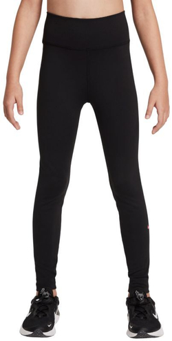 Брюки для девочек Nike Girls One Dri-FIT High-Waisted - черные/ярко-розовые