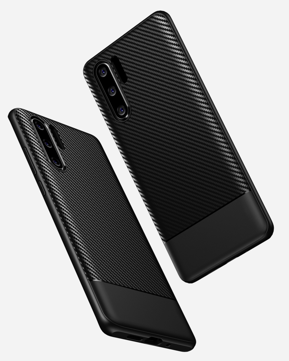 Тонкий чехол на Huawei P30 Pro в стиле карбон, серии Fit от Caseport