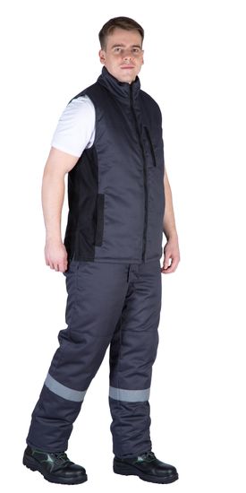 Жилет утепленный "Байкит", т.серый/черный